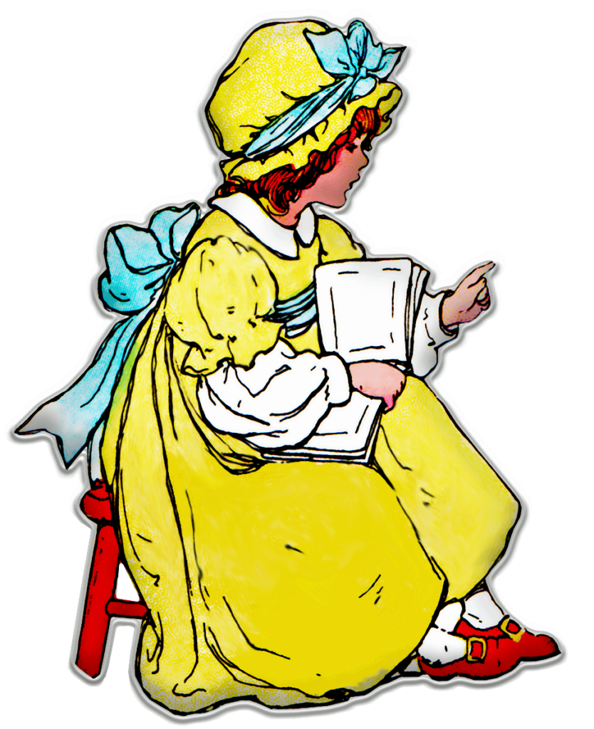 Girl in Yellow Dress with Book